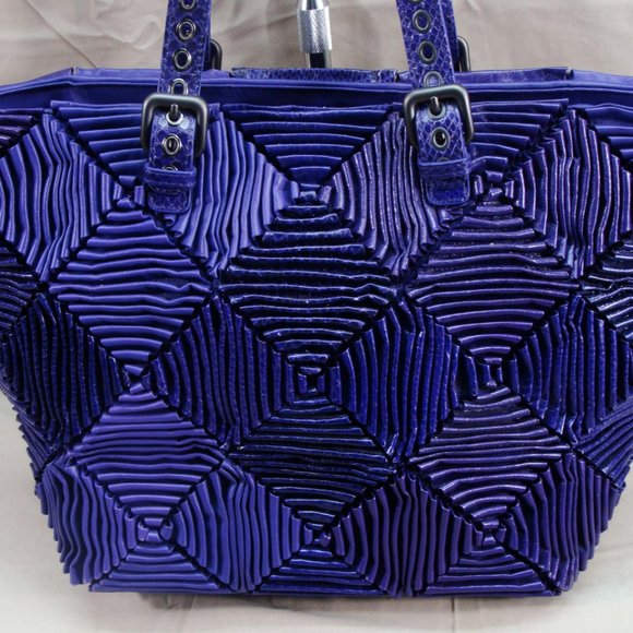 BOTTEGA VENETA 925 SILVER PLAQUE LE 144/150 PURPLE VORAZIONE FATTA TOTE BAG - Picture 2 of 16